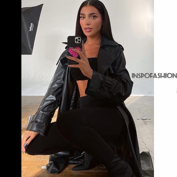 ZARA faux leather longline trench - Picture 2 of 6